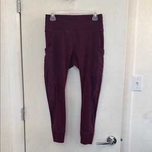 Fabletics Maroon Leggings with Pockets